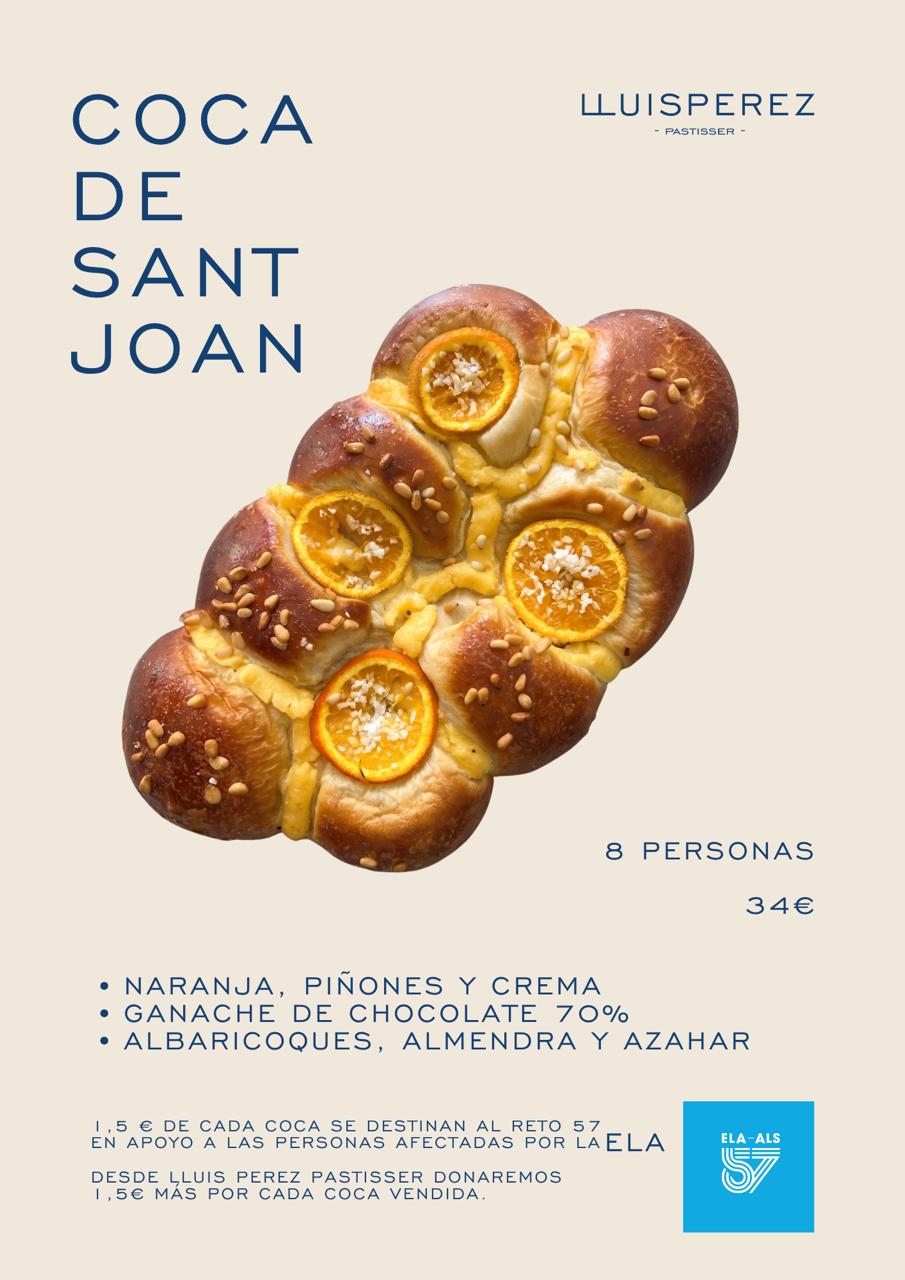 COCA SANT JOAN CON GANACHE DE CHOCOLATE 70% 8 PERSONAS
